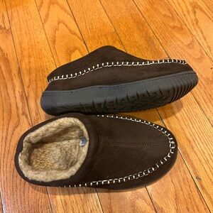 Men's Brown Moccasin Slippers warm perfect for winter time
